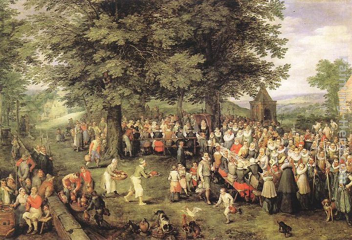 Wedding Banquet painting - Jan the elder Brueghel Wedding Banquet art painting